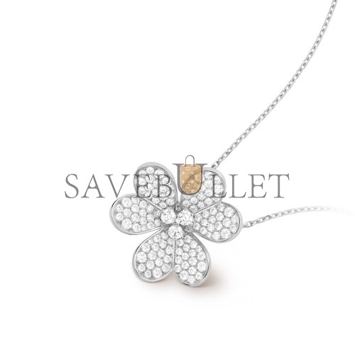 VAN CLEEF ARPELS FRIVOLE CLIP PENDANT, VERY LARGE MODEL - WHITE GOLD, DIAMOND  VCARP6L600