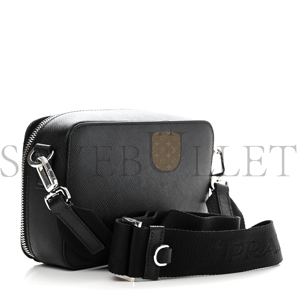 PRADA SAFFIANO TRAVEL MENS BRIQUE CROSSBODY BAG BLACK (19*13*6cm) PRADA SAFFIANO TRAVEL MENS BRIQUE CROSSBODY BAG BLACK (19*13*6cm)