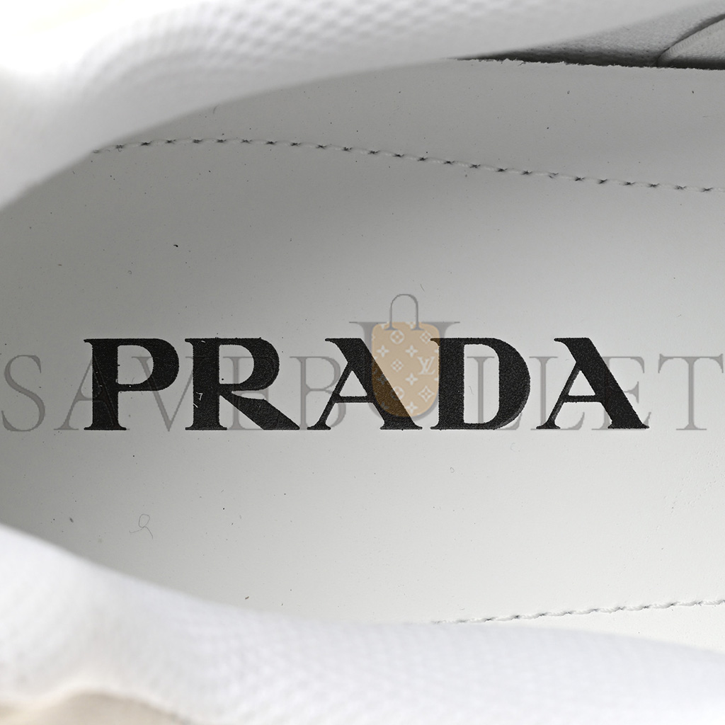 PRADA SPAZZOLATO ROIS BIKE FABRIC MENS SNEAKERS 10 WHITE