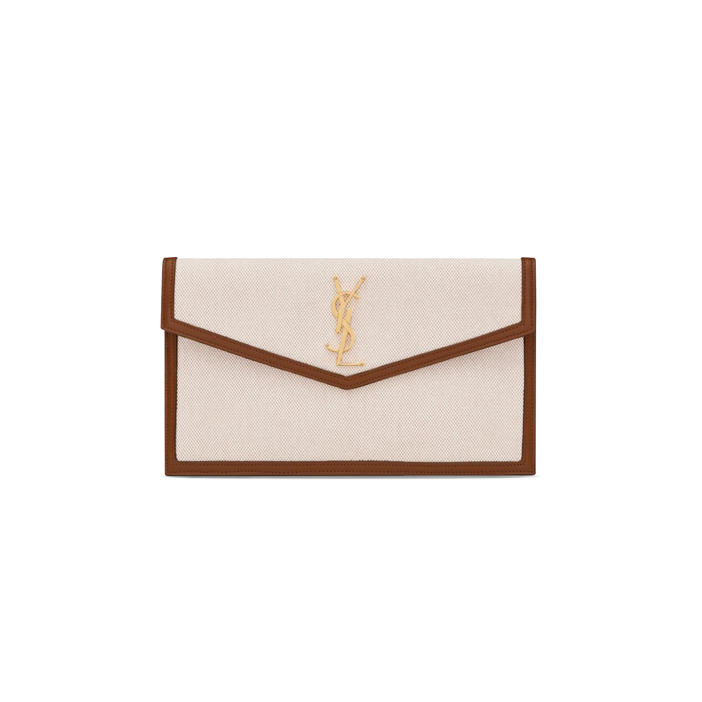 YSL UPTOWN POUCH IN CANVAS AND SMOOTH LEATHER 565739HZD2J9380 (27*16*2cm)
