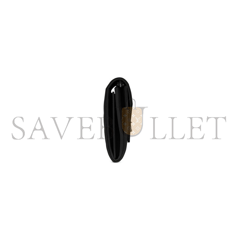 YSL CASSANDRE MATELASSÉ LARGE FLAP WALLET IN GRAIN DE POUDRE LEATHER 372264BOW081000 (19*11*3cm)