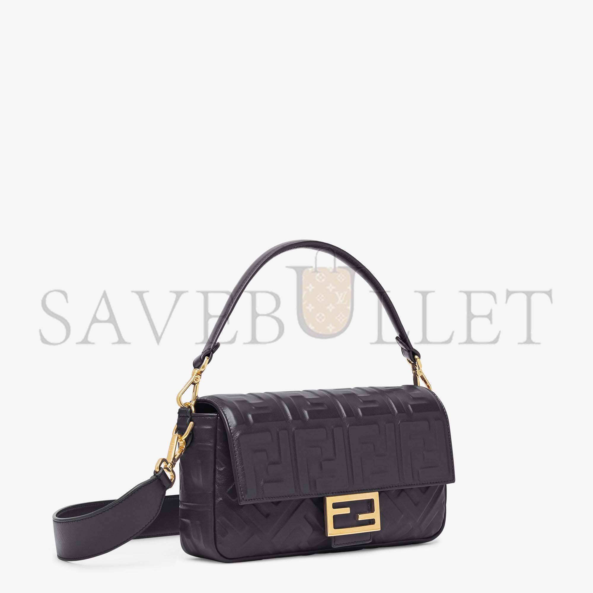 FENDI BAGUETTE - BLACK LEATHER BAG 8BR600A72VF15ZW (27*15*6cm)