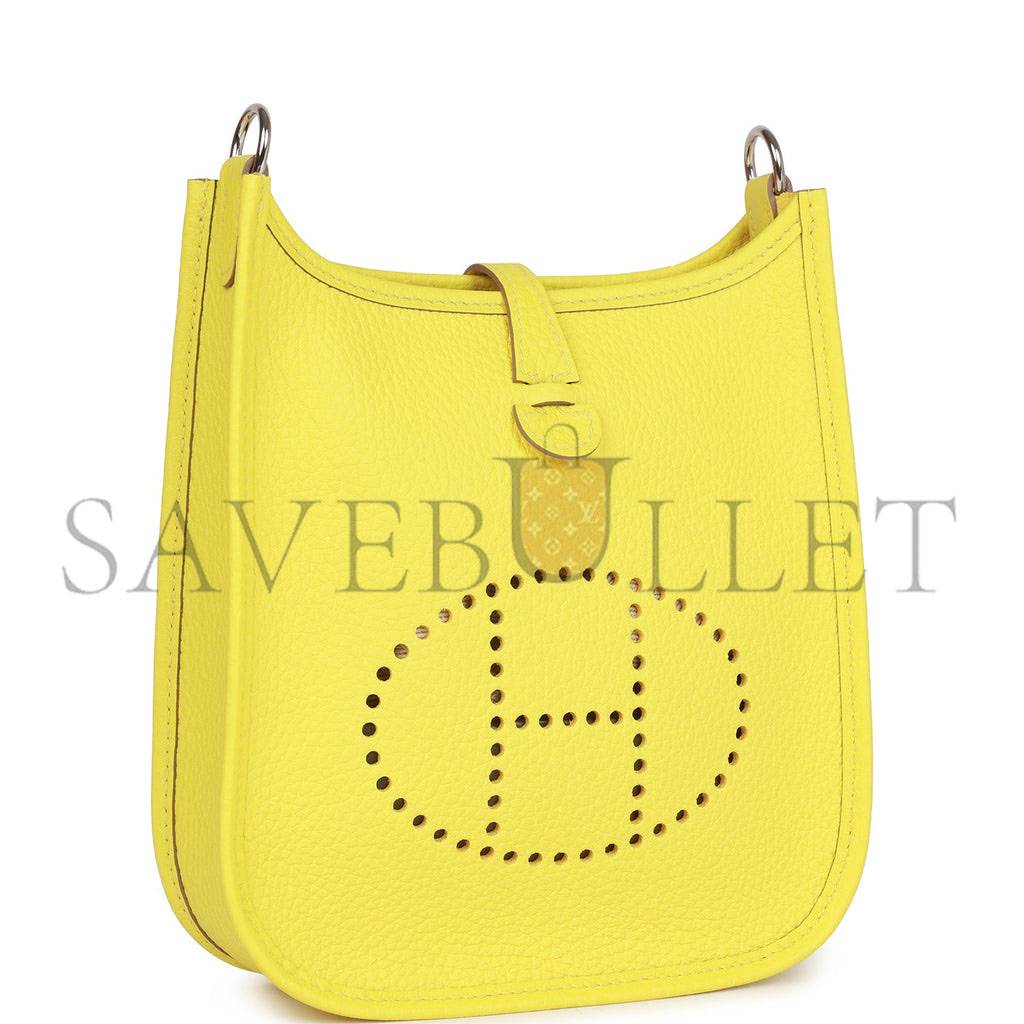 HERMES EVELYNE TPM LIME CLEMENCE PALLADIUM HARDWARE (17cm)