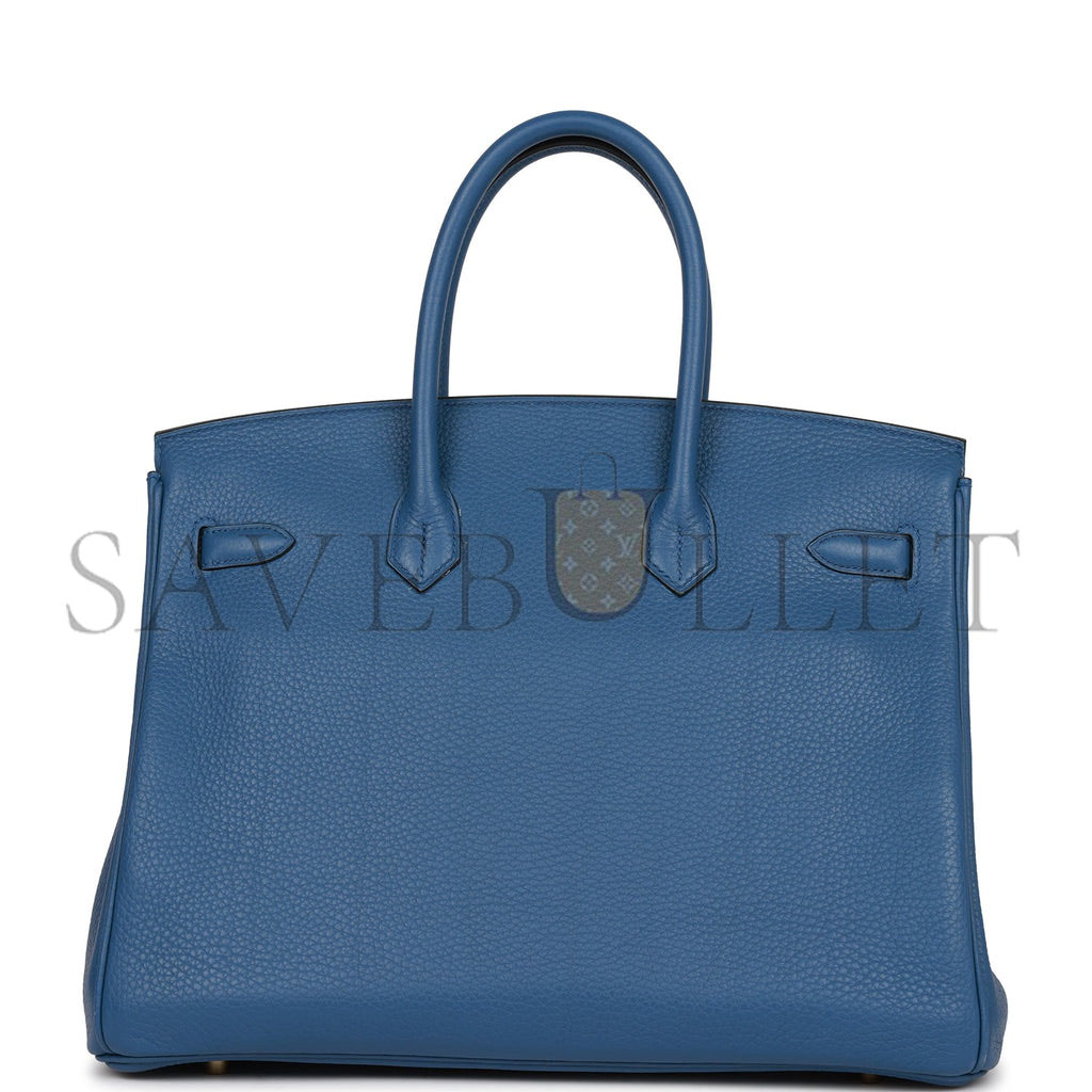 HERMES BIRKIN 35 BLEU AGATE TOGO GOLD HARDWARE (35cm)