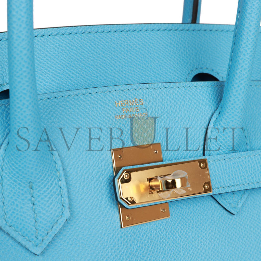 HERMES BIRKIN 30 CELESTE EPSOM GOLD HARDWARE (30cm)