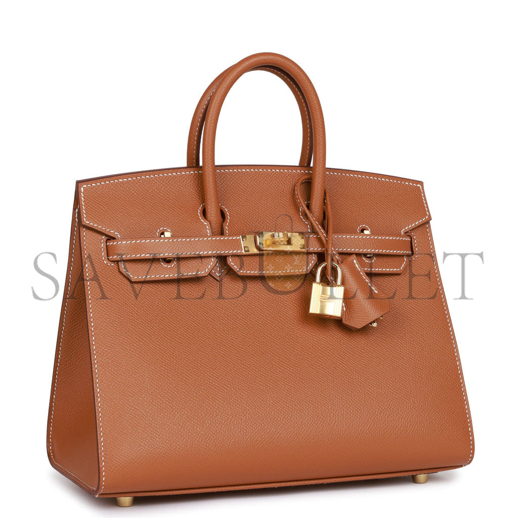 HERMES BIRKIN SELLIER 25 GOLD EPSOM GOLD HARDWARE HANDMADE (25cm)