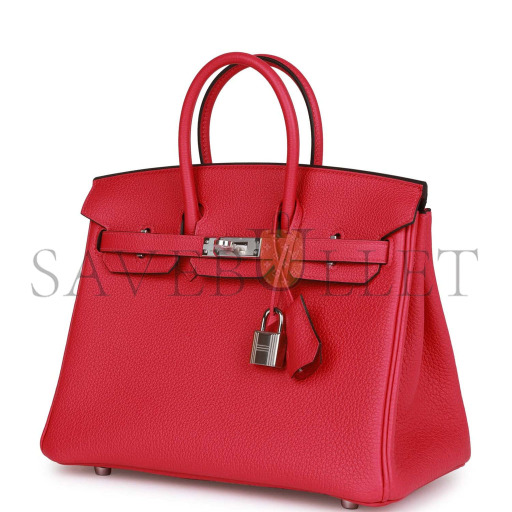 HERMES BIRKIN 25 ROSE MEXICO TOGO PALLADIUM HARDWARE (25cm)