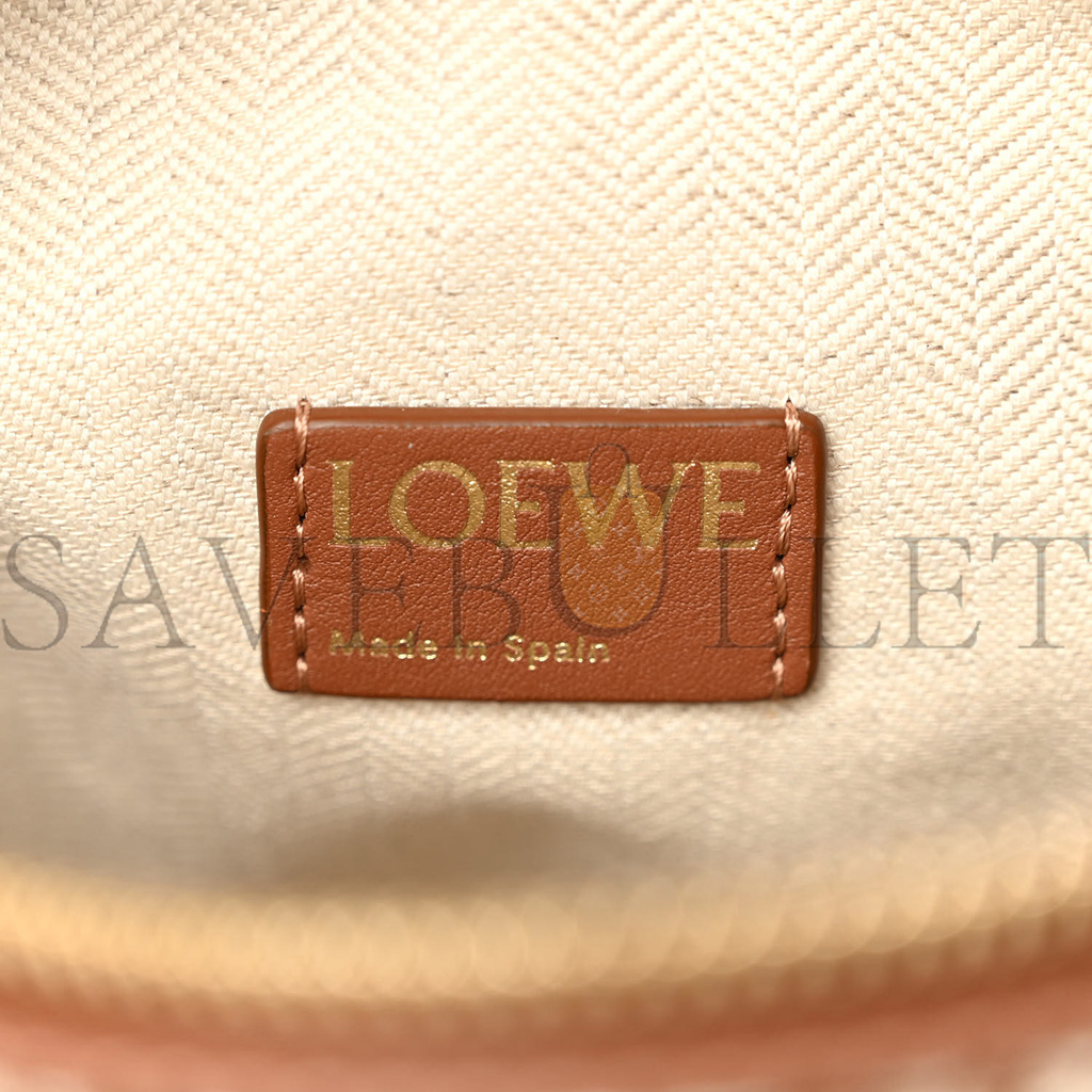 LOEWE JACQUARD ANAGRAM CALFSKIN SMALL CUBI BAG TAN PECAN (20*18*13cm)