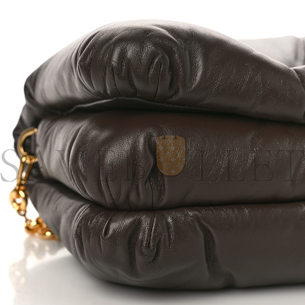 LOEWE LAMBSKIN GOYA PUFFER BAG DARK CHOCOLATE (23*17*8cm)