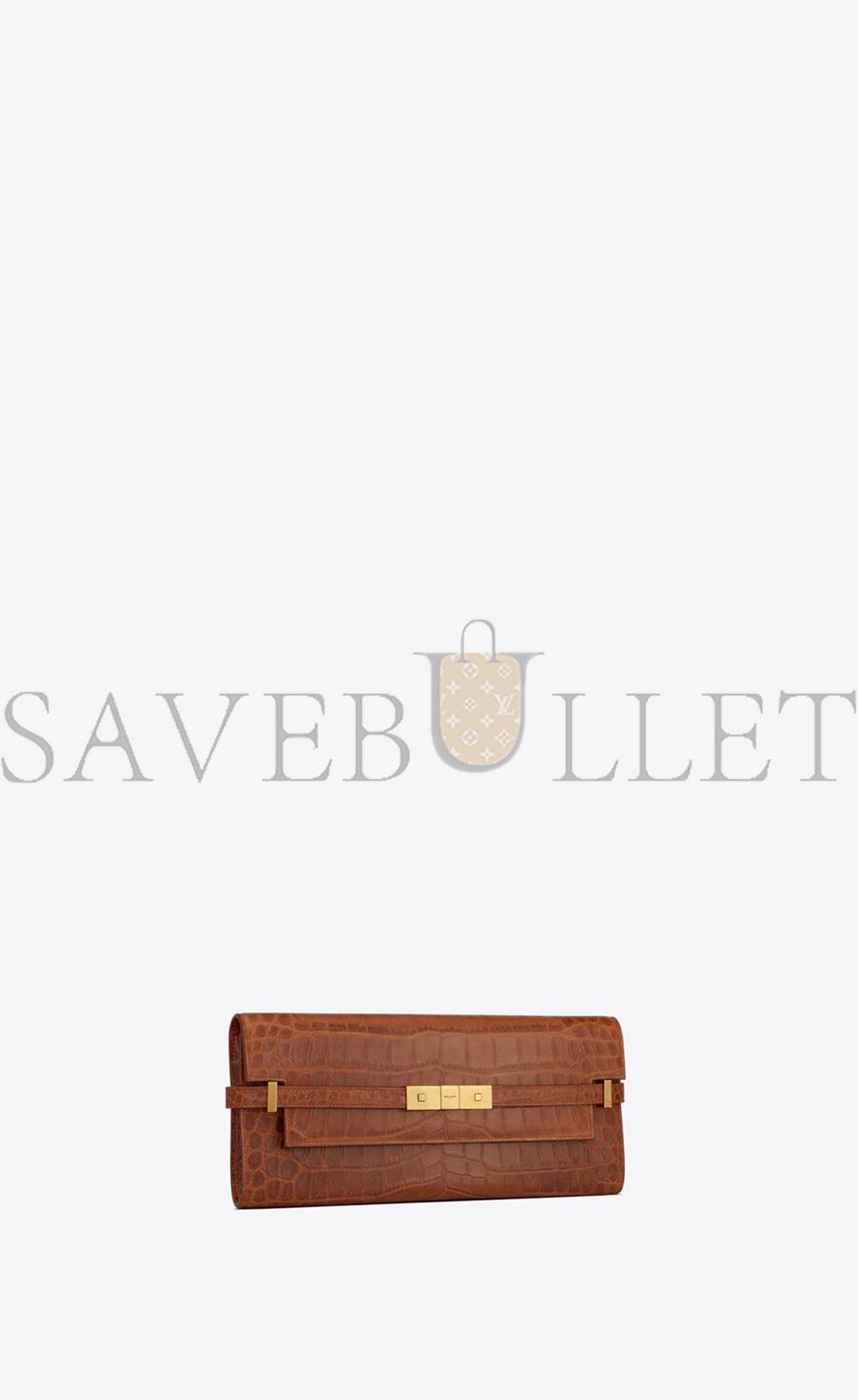 YSL MANHATTAN CLUTCH IN CROCODILE-EMBOSSED LEATHER 695949AAAOH2591 (31*14*3cm)