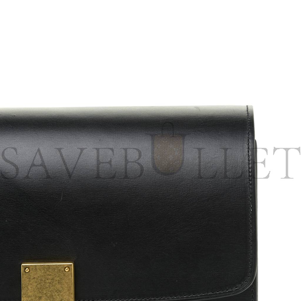 CELINE BOX CALFSKIN MEDIUM CLASSIC BOX FLAP BAG BLACK (23*18*7cm)