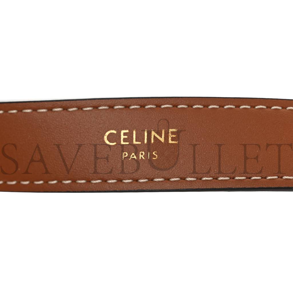 CELINE CANVAS CALFSKIN AVA TRIOMPHE SHOULDER BAG WHITE (25*20*7cm)