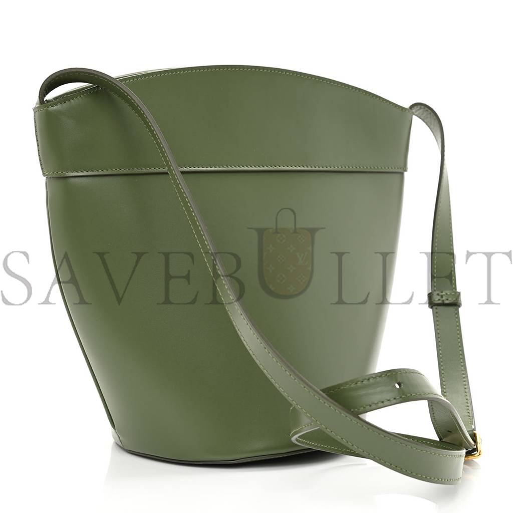 CELINE CALFSKIN CRECY BUCKET BAG GREEN (23*15*15cm)