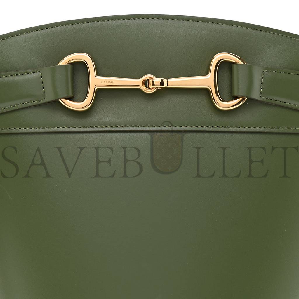 CELINE CALFSKIN CRECY BUCKET BAG GREEN (23*15*15cm)