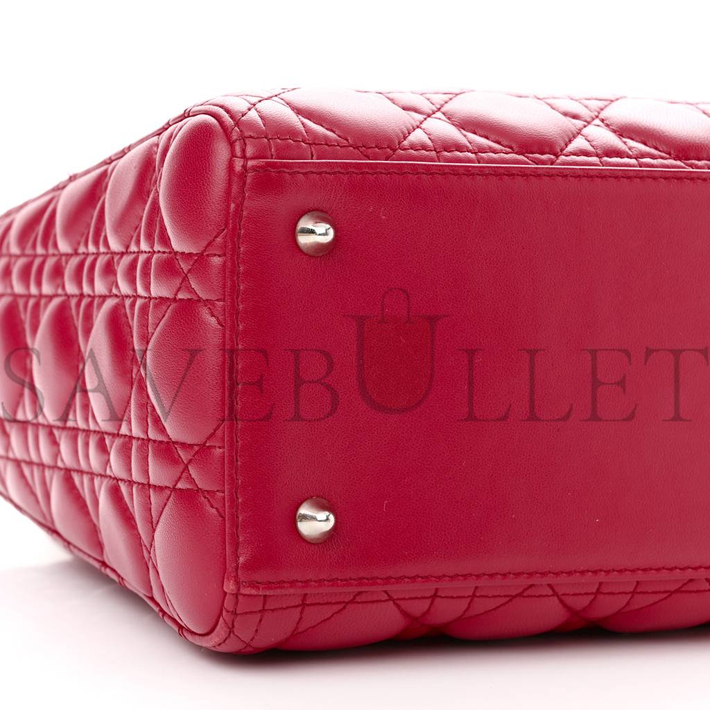 DIOR LAMBSKIN CANNAGE MEDIUM LADY DIOR FUCHSIA (23*20*12.1cm)