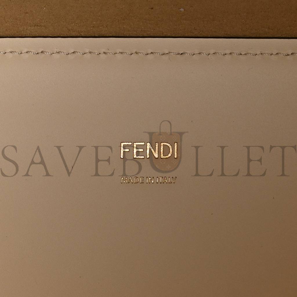 FENDI VITELLO KING PLEXIGLASS MEDIUM FENDI SUNSHINE SHOPPER TOTE WHITE ICE (36*30*15cm)