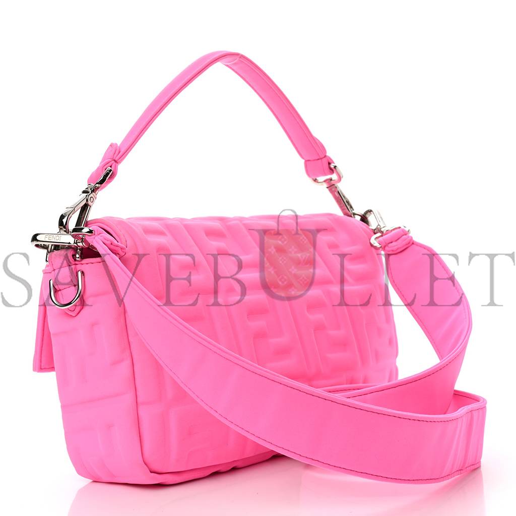 FENDI LYCRA FF 1974 EMBOSSED BAGUETTE ROSA FLUO (27*17*5cm)